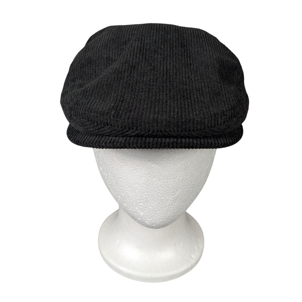 Levis Black Corduroy Ivy Cap Sherpa Lined Flat Cap Newsboy Hat Red Tab Logo